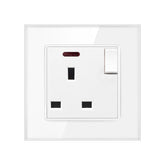 13A 1-Gang Switched Socket - Tempered Glass